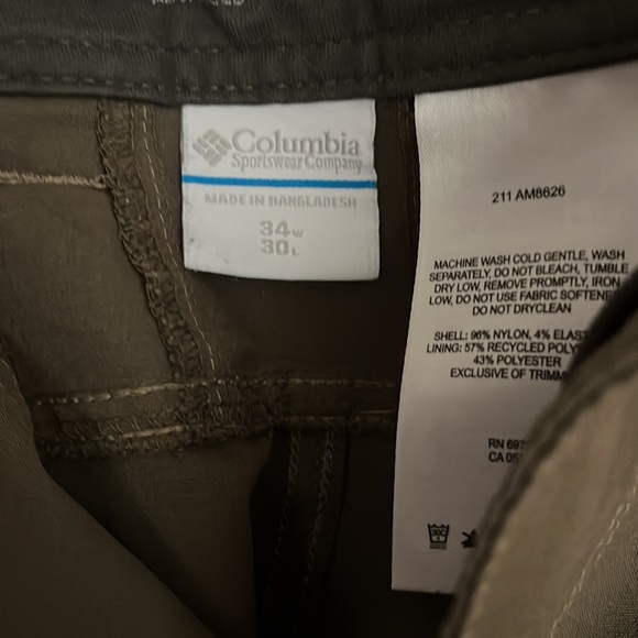 These are Columbia Omni Shield pants. Olive green size 34x30 - Picture 4 of 7